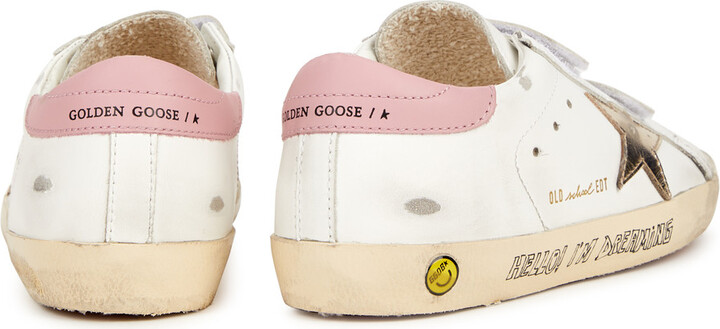 Golden Goose Kids Old School Distressed Leather Sneakers (IT28-IT35)