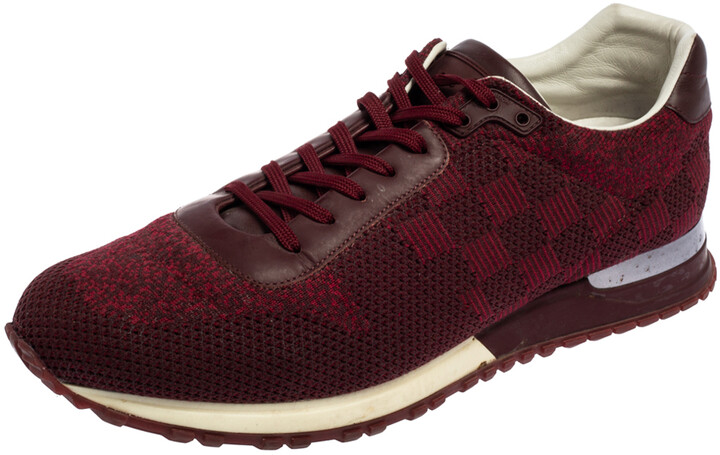 Louis Vuitton Burgundy Cotton Knit And Leather Run Away Sneakers Size 44 -  ShopStyle