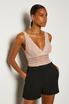 Thumbnail for your product : Karen Millen Sleeveless Lace V-Front And Back Body