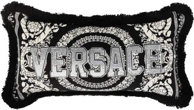 Versace Baroque Pattern Logo-Patch Cushion - ShopStyle Indoor Pillows