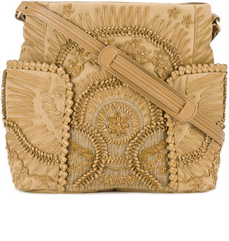 Jamin Puech leather-appliquéd shoulder bag - women - Cotton/Leather/PVC - One Size