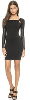 Thumbnail for your product : David Lerner Cutout Dress with Leather Sleeves