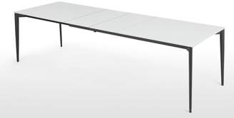 Tandil Extending Dining Table, White Glass