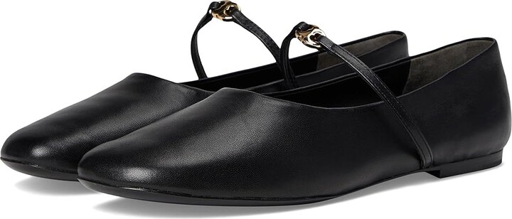Tory Burch Gemini Link Mary Jane Ballet Women's Shoes Perfect Black/Gold : 5 M, Leather