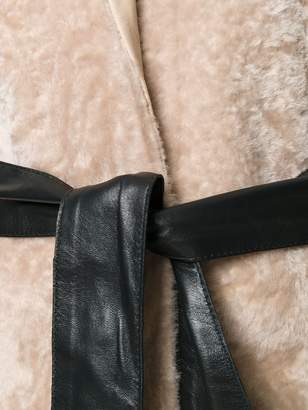 Drome leather belted coat
