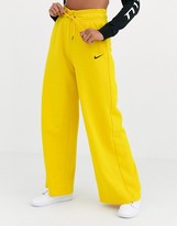Thumbnail for your product : Nike wide leg high waisted yellow joggers