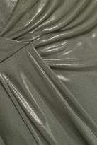 Thumbnail for your product : Halston Wrap-effect Metallic Jersey Midi Dress