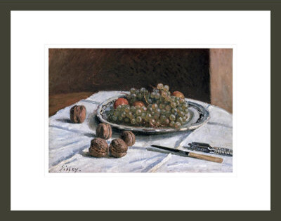 1000Museums Grapes and Walnuts by Alfred Sisley -Framed Giclee Print