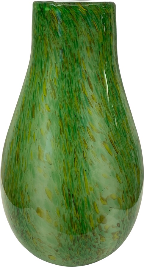 Formia Green Murano Art Glass Vase In The Manner Of Hilton Mcconnico