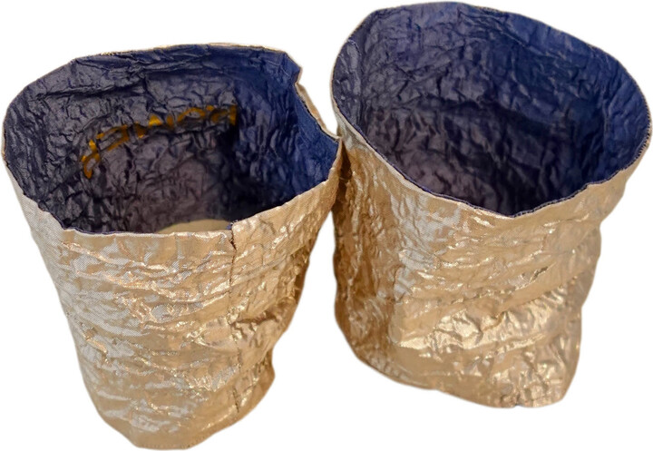 Romer Millinery Blue / Silver Morphy Moldable Wrist Cuff Platinum Set Of Two