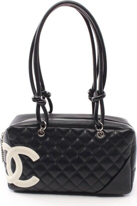 CHANEL, Bags, Auth Chanel Ligne Cambon Crossbody Bag Black Gray Y2k Like  New Quilted Mini