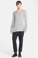 Thumbnail for your product : Rick Owens Fitted Wool V-Neck Sweater