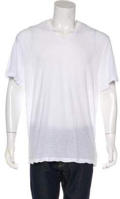 James Perse Woven V-Neck T-Shirt
