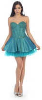 Thumbnail for your product : May Queen - Fancy Embroidered Sweetheart Taffeta A-line Short Dress MQ578