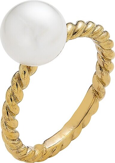 BELPEARL Silver 8Mm Pearl Ring