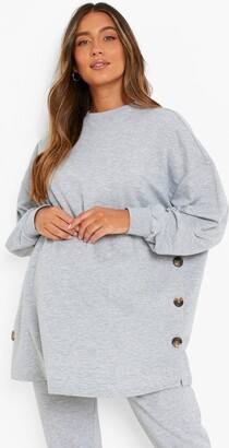 boohoo Maternity Side Button Nursing Sweatshirt - ShopStyle
