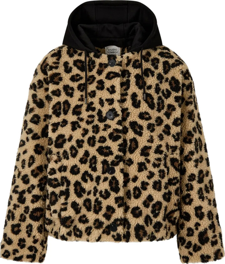 TOMBOY Leopard-Pattern Hooded Jacket
