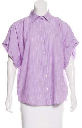 Elizabeth and James Short Sleeve Button-Up Top