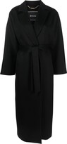 Belted-Waist Silk-Cashmere Coat 