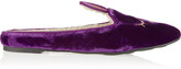Thumbnail for your product : Marc by Marc Jacobs Sleeping Bunny velvet and faux shearling mule slippers