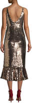 Thumbnail for your product : Saloni Aidan Sequined Midi Flounce Cocktail Dress