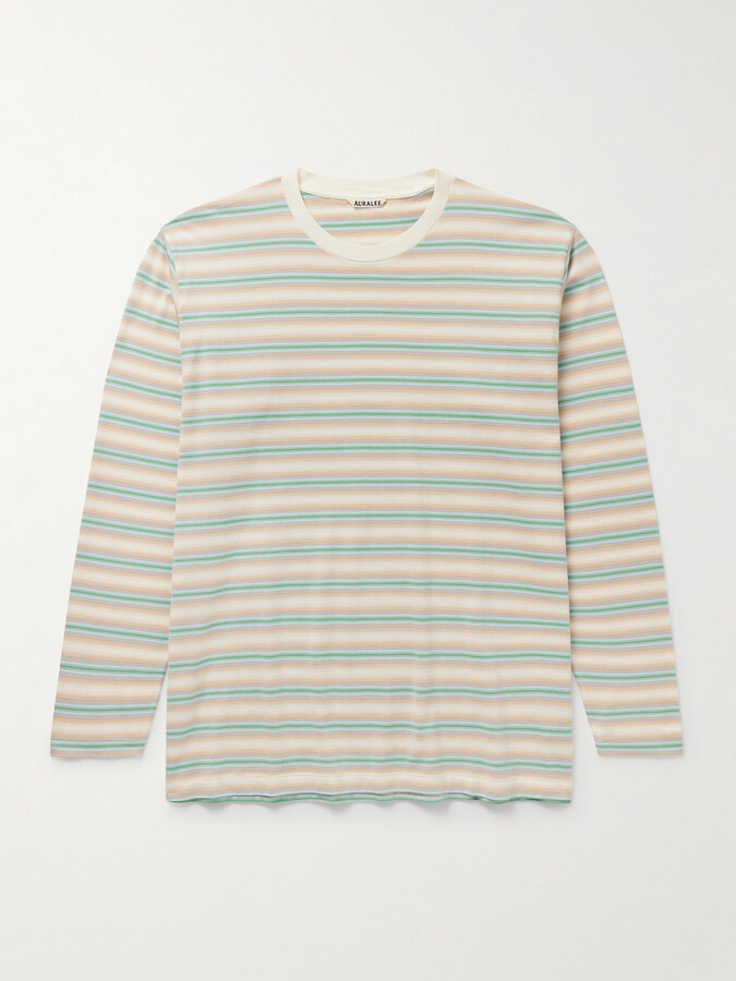 AURALEE Striped Cotton-Jersey T-Shirt