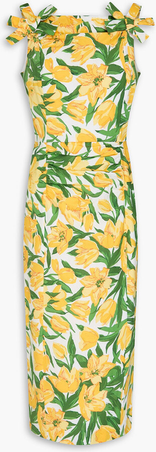 Carolina Herrera Floral-print cotton-blend poplin midi dress