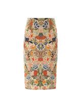 Thumbnail for your product : Alexander McQueen Floral-print silk-cotton skirt