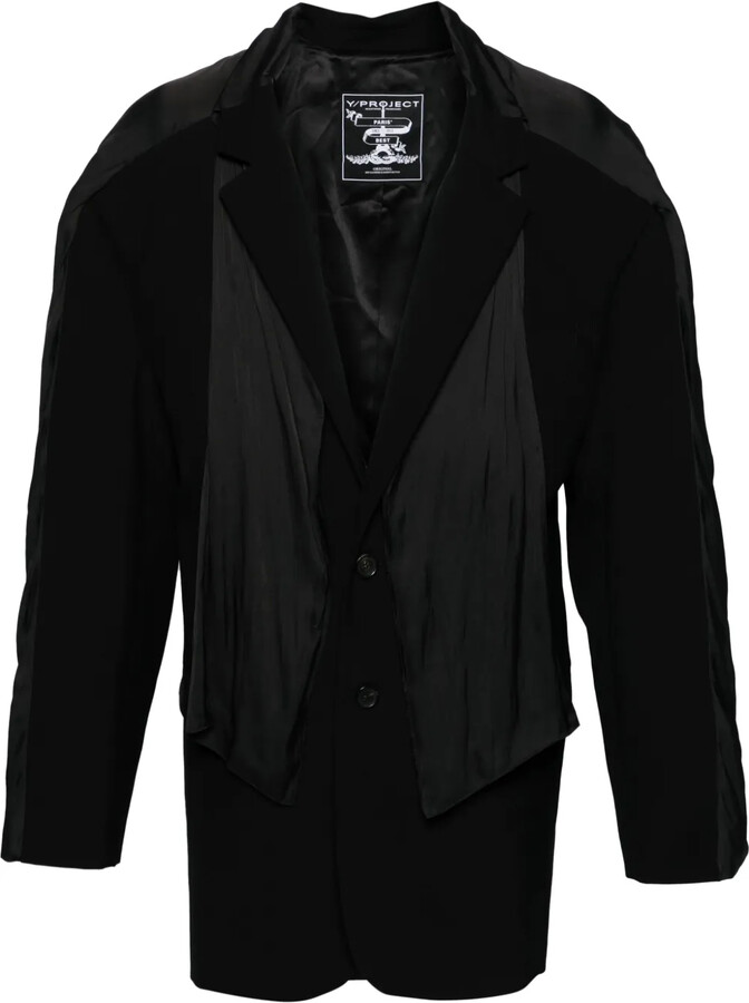 ジャケット Y PROJECT Black Stretch Twill Oversize Blazer Y/Project Black Stretch Twill Oversize Blazer - ShopStyle