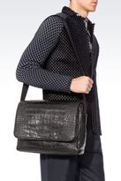 Thumbnail for your product : Emporio Armani Croc Print Calfskin Messenger Bag