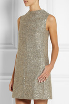 Thumbnail for your product : Saint Laurent Sequin-embellished metallic tweed mini dress
