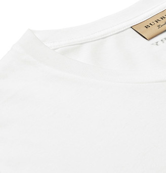 Burberry Slim-Fit Stripe-Panelled Cotton-Jersey T-Shirt