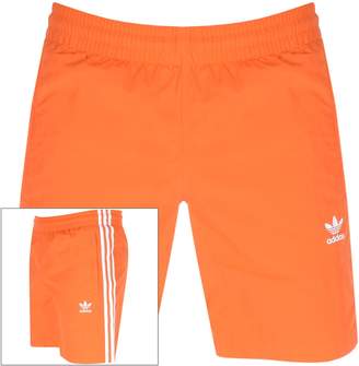 adidas 3 Stripes Swim Shorts Orange