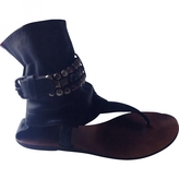 Thumbnail for your product : HTC Black Leather Sandals