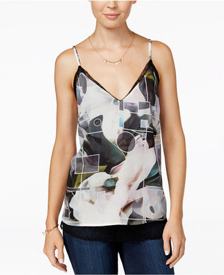 Bar III Floral-Print Layered Camisole