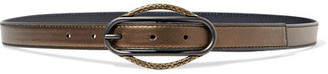 Bottega Veneta Metallic Leather Belt - Bronze