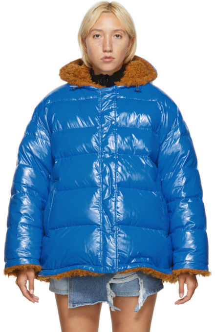 Sjyp Reversible Blue Down Hairy Jacket - ShopStyle Outerwear