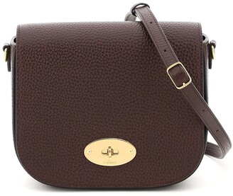 Mulberry SMALL DARLEY SATCHEL BAG OS Purple,Brown Leather