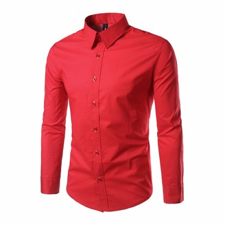 Dark Red Dress Shirt Men | Shop the world’s largest collection of ...