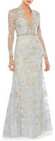 Thumbnail for your product : Mac Duggal Long-Sleeve Queen-Anne Embellished Gown