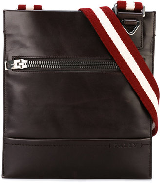 Bally striped strap messenger bag - men - Leather/Cotton - One Size