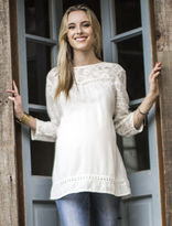 Thumbnail for your product : Motherhood Maternity Motherhood Wendy Bellissimo 3/4 Sleeve Lace Trim Maternity Blouse