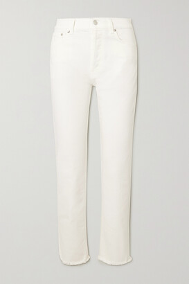 Christopher Kane Frayed Organic Mid-rise Straight-leg Jeans - Cream