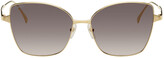 Thumbnail for your product : Cartier Gold Angled Cat-Eye Sunglasses