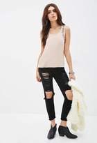 Thumbnail for your product : Forever 21 Beaded-Trim Chiffon Tank Top