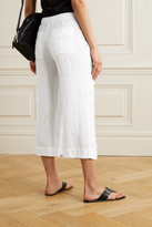Thumbnail for your product : James Perse Cropped Linen Track Pants - White