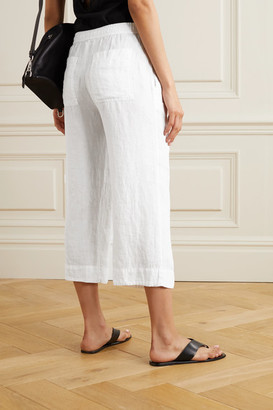 James Perse Cropped Linen Track Pants - White