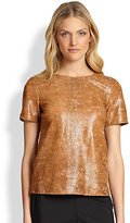 Thumbnail for your product : Lafayette 148 New York Leather Morgan Top