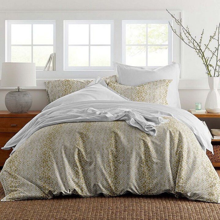 Pointehaven Cotton Fashion Sateen Modern Snake Duvet Cover Set