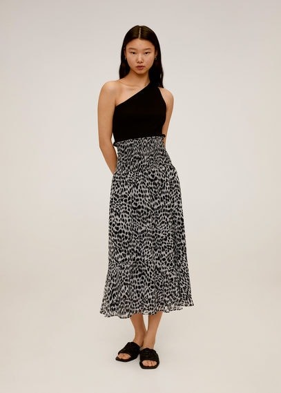 mango leopard midi skirt